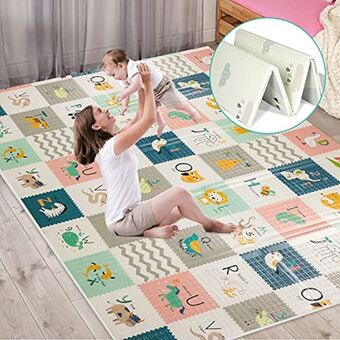 Amazon Flagav baby play mat, extra large folding baby crawling mat, waterproof reversible playmat foam non toxic anti-slip portable offer