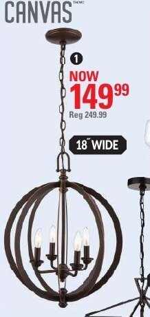Canadian Tire Tobin Ceiling Pendant Light offer
