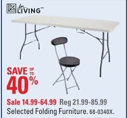 Canadian Tire Selected Folding Furniture offer