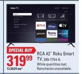 Canadian Tire RCA 42" Roku Smart TV offer