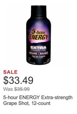 Costco 5-hour energy extra-strength grape shot, 12-count offer