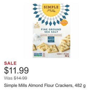 Costco Simple mills almond flour crackers, 482 g offer