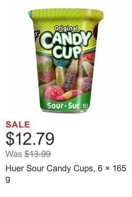 Costco Huer sour candy cups, 6 × 165 g offer