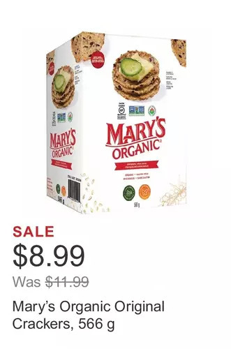 Costco Mary’s organic original crackers, 566 g offer