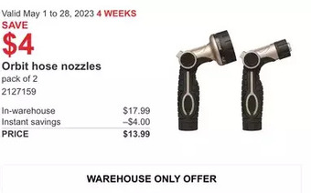 Costco Orbit hose nozzles offer