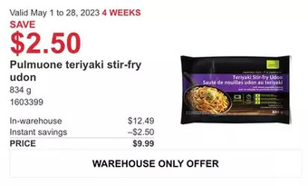 Costco Pulmuone teriyaki stir-fry udon offer
