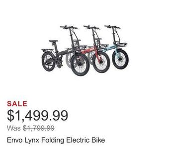 Costco Envo lynx folding electric bike offer