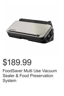 Costco Foodsaver multi use vacuum sealer & food preservation system offer