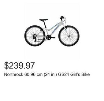 Costco Northrock 60.96 cm (24 in.) gs24 girl's bike offer