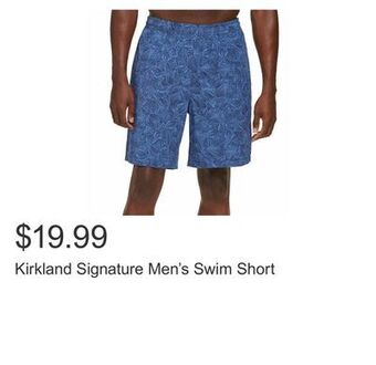 Costco Kirkland signature men's swim short offer