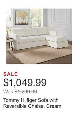 Costco Tommy hilfiger sofa with reversible chaise, cream offer