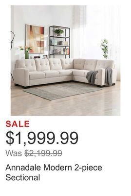 Costco Annadale modern 2-piece sectional offer