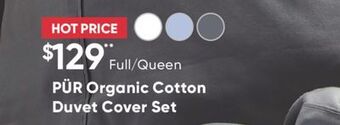 Sleep Country Pür organic cotton duvet cover offer