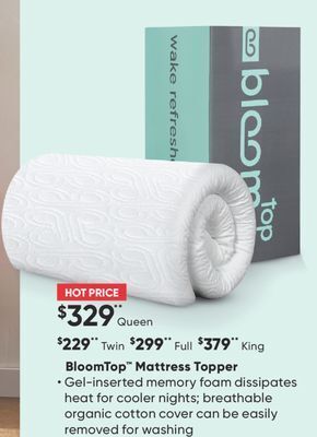 Sleep Country Bloomtop mattress topper offer