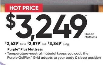 Sleep Country Purple plus mattress offer