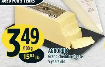 Marché Adonis Agropur grand cheddar cheese offer