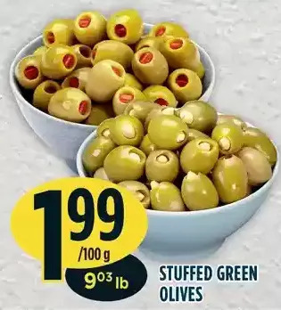 Marché Adonis Stuffed green olives offer