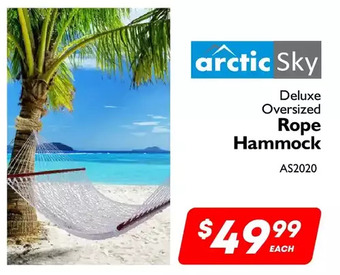 Factory Direct Arctic sky deluxe oversized rope hammock offer