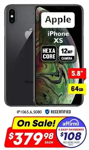 Factory Direct Iphone xs 5.8 64gb, 12mp camera offer