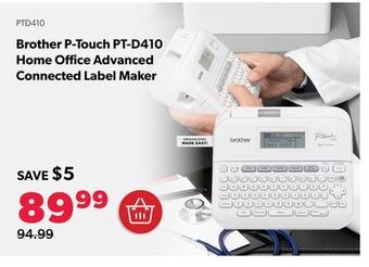 Shopper+ Brother p-touch pt-d410 home office advanced connected label maker offer