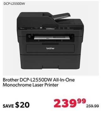 Shopper+ Brother dcp-l2550dw all-in-one monochrome laser printer offer