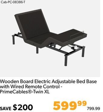 Shopper+ Wooden board electric adjustable bed base with wired remote control - primecables®-twin xl offer