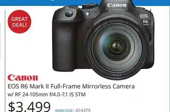 Vistek Canon eos r6 mark ii full-frame mirrorless camera w/rf offer