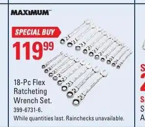 Canadian Tire 18-Pc Flex Ratcheting Wrench Set offer