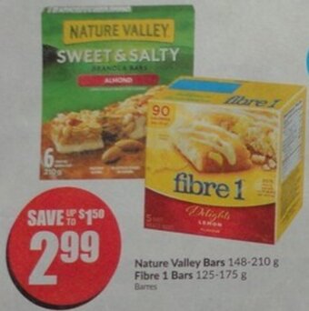 FreshCo Nature Valley Bars 148-210 g Fibre 1 Bars 125-175 g offer