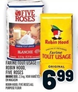 Metro ROBIN HOOD, FIVE ROSES ALL PURPOSE FLOUR offer
