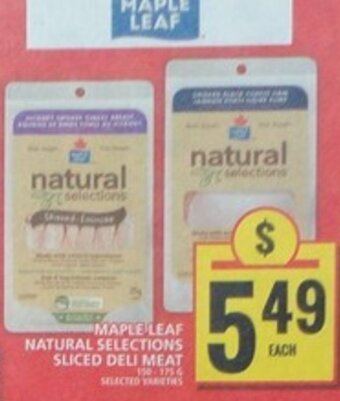 Food Basics MAPLE LEAF NATURAL SELECTIONS SLICED DELI MEAT offer