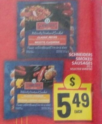 Food Basics SCHNEIDERS SMOKED SAUSAGES offer