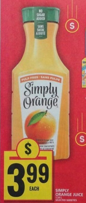 Food Basics SIMPLY ORANGE JUICE offer