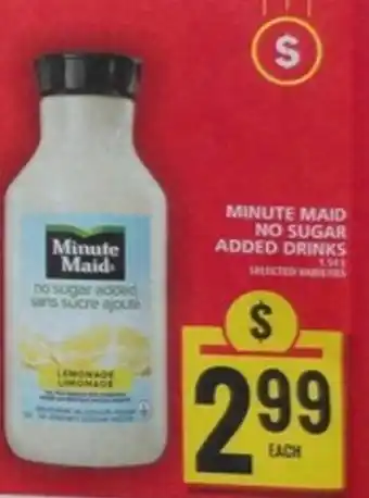 Food Basics MINUTE MAID NO SUGAR ADDED DRINKS offer