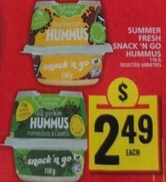 Food Basics SUMMER FRESH SNACK 'N GO HUMMUS offer
