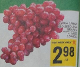 Food Basics EXTRA LARGE RED SEEDLESS GRAPES offer