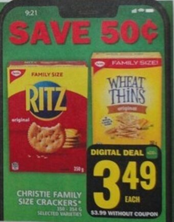 Food Basics CHRISTIE FAMILY SIZE CRACKERS offer