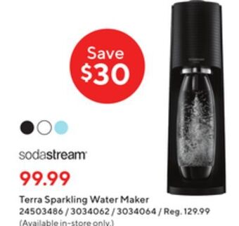 Staples Sodastream terra sparkling water maker offer