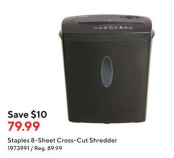 Staples Staples 8-sheet cross-cut shredder offer