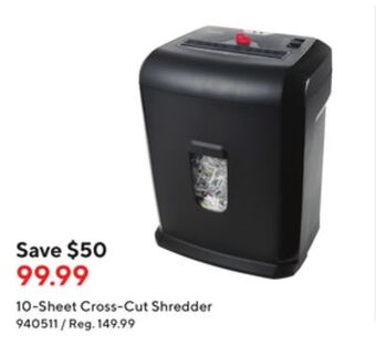Staples Staples 10-sheet cross-cut shredder offer