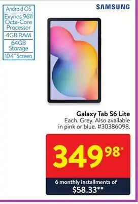 Walmart Samsung galaxy tab s6 lite offer