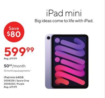 Staples Apple ipad mini 64gb offer