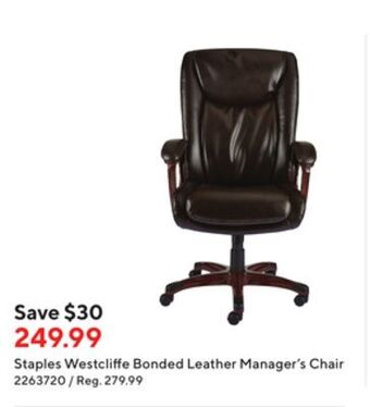 Staples Staples westcliffe bonded leather manager's chair offer