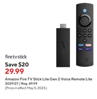 Staples Amazon fire tv stick lite gen 2 voice remote lite offer