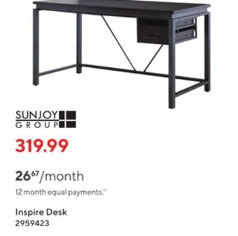 Staples Sunjoy inspire desk offer