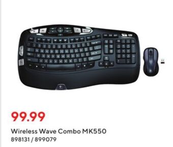Staples Logitech wireless wave combo mk550 offer