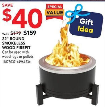 Lowe's 22 round smokeless wood firepit offer
