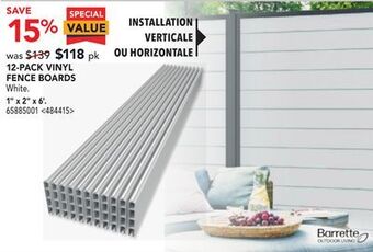 Lowe's Barrette 12-pack vinyl fence boards 1 x 2 x 6 offer
