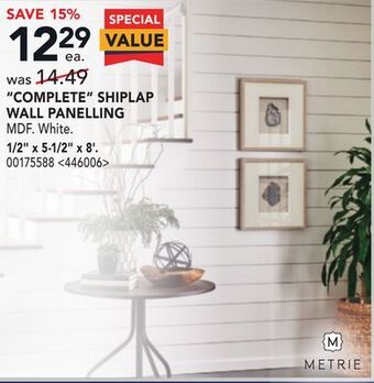 Lowe's Metrie complete shiplap wall panelling 1/2 x 5-1/2 x 8 offer