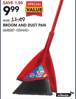 Lowe's Vileda broom and dust pan offer